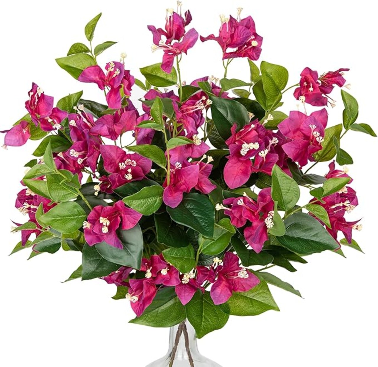 Bougainvillea Artificial Flowers, 2 Pcs Red Fake Flower Bouquets with Long Stems, Silk Faux Bougainvillea for DIY Wedding Arrangements, Party Centerpieces & Home Decor